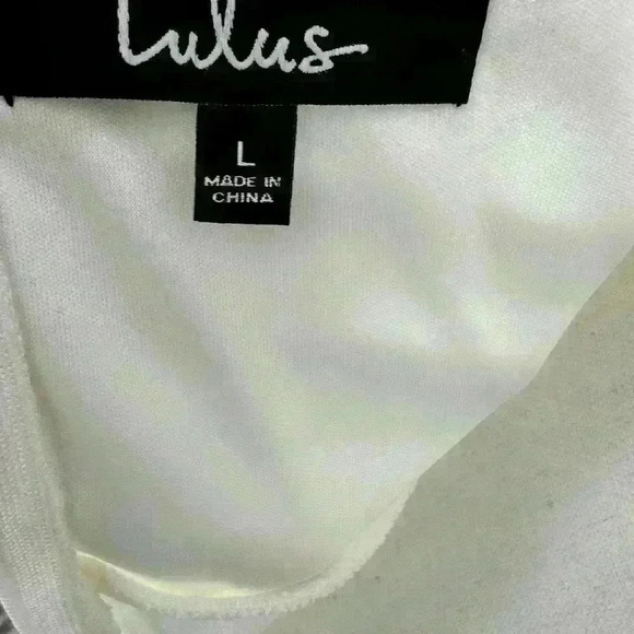 Sweetest Moments Ivory Ruched Bodycon Lulu's Dress Size Large NWT - Picture 5 of 8